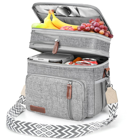 LOKASS lunch bag expands to a 16L double-deck layout for organized meals on the go.