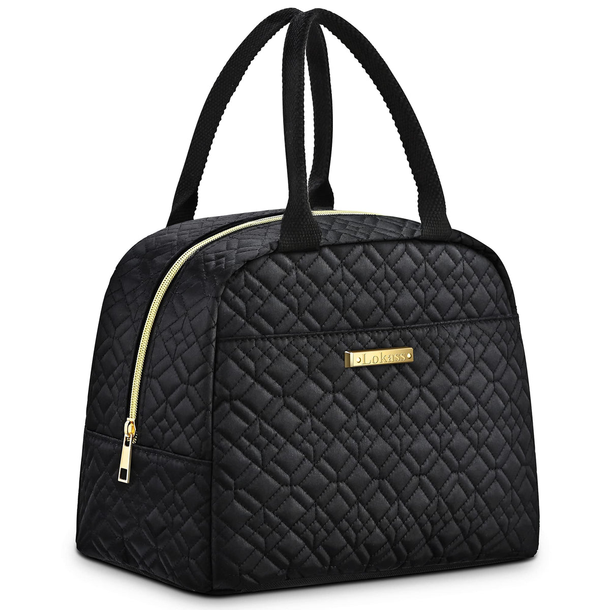 LOKASS lunch bag with black embroidery for stylish work meals