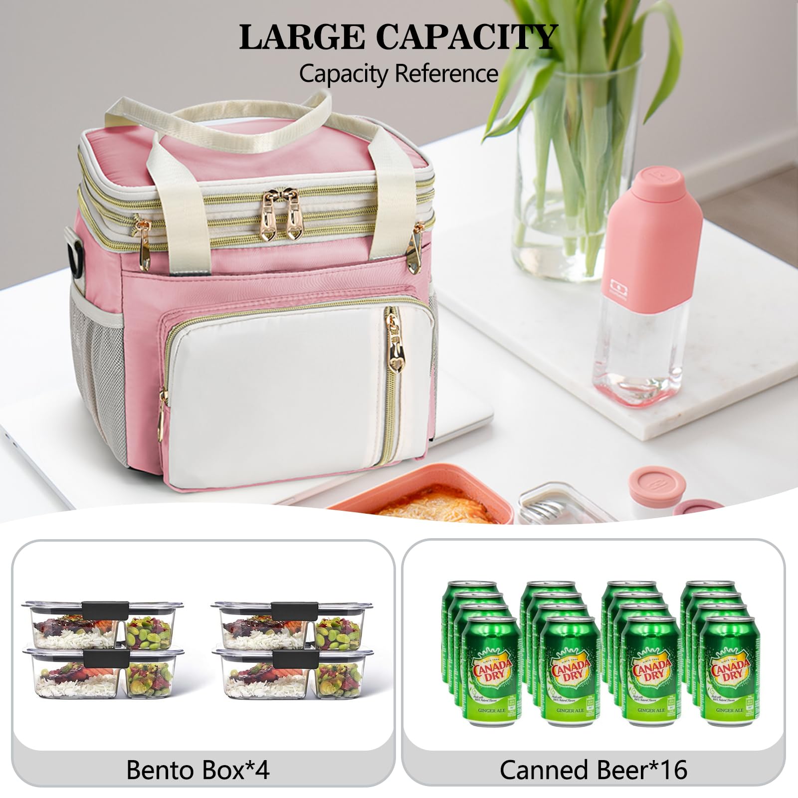 LOKASS lunch bag top handles for easy hand carrying