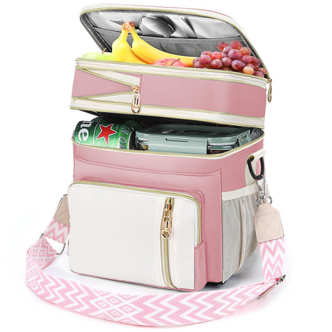 LOKASS lunch bag double-deck expanded storage for organized meals on the go
