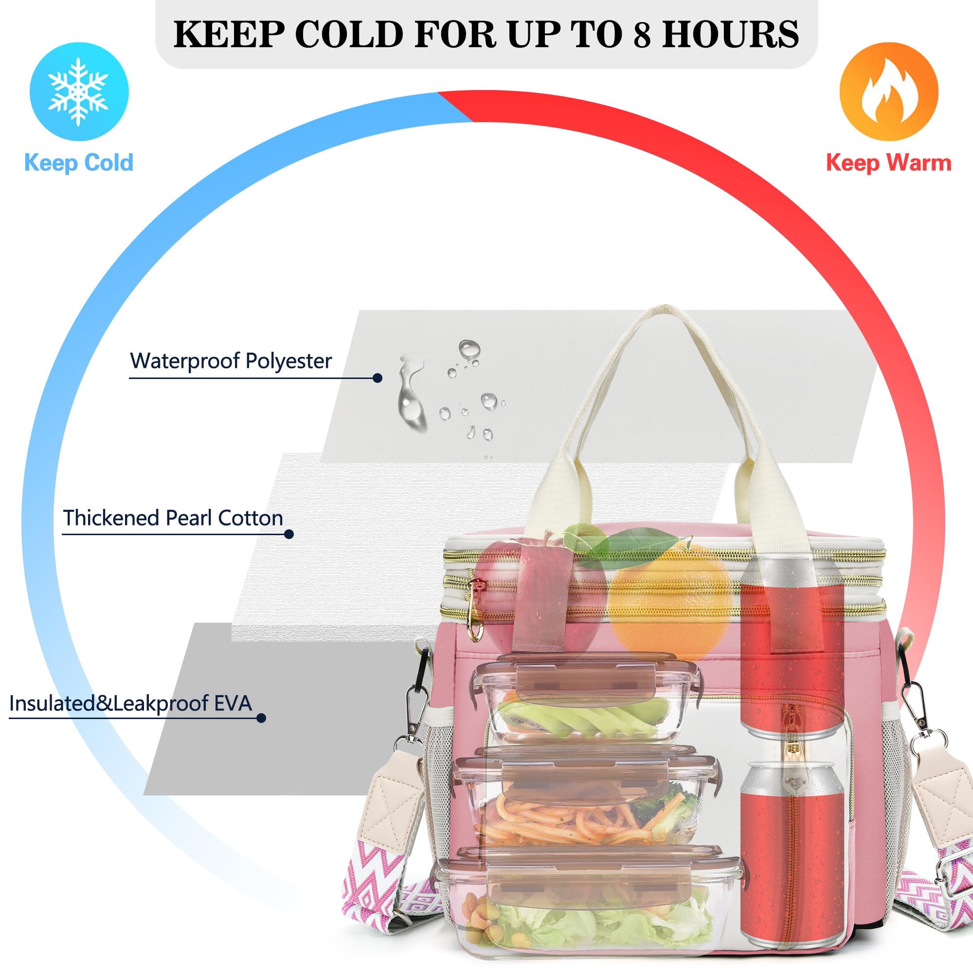 LOKASS cooler features internal mesh pocket and side pockets for utensils and bottles