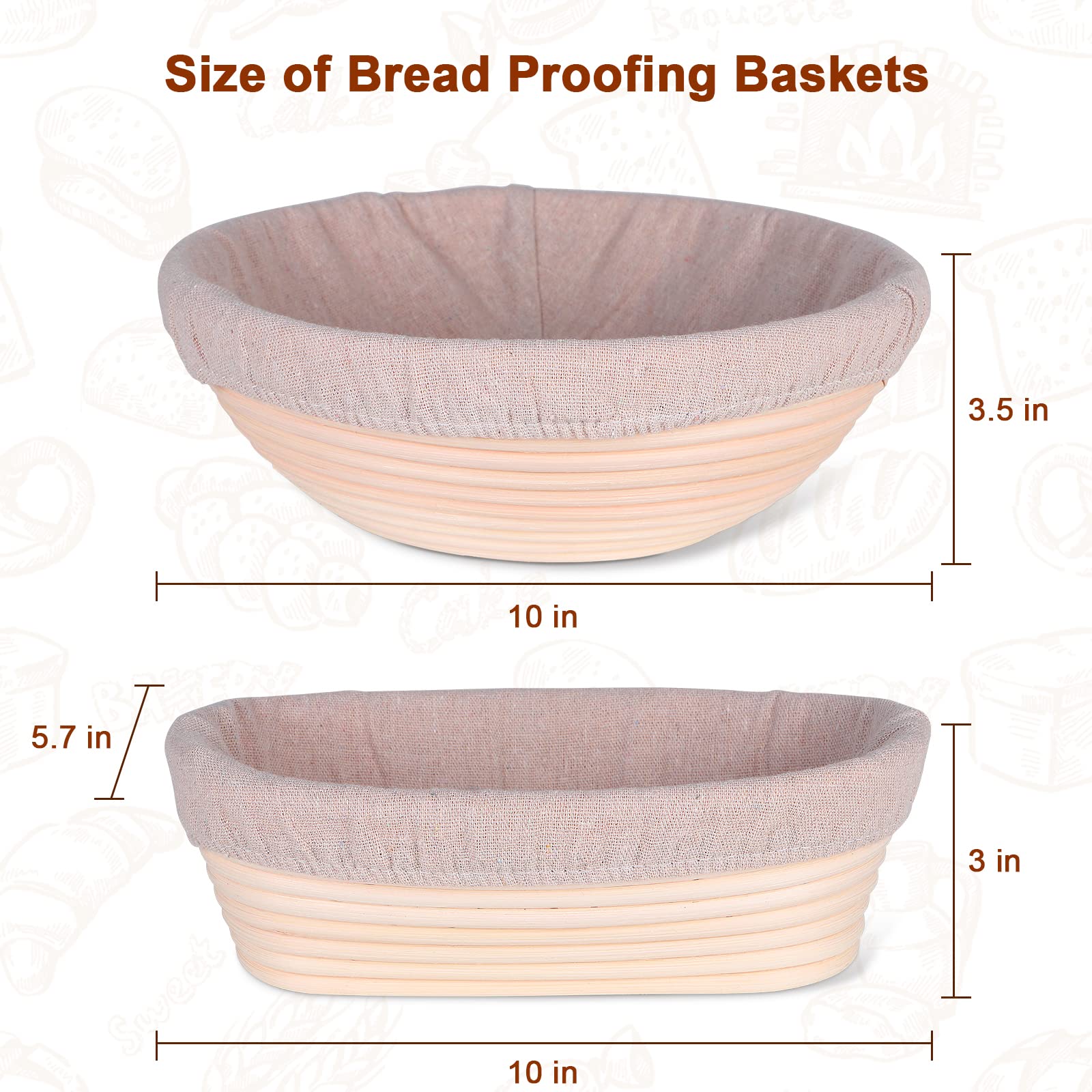 Lokeisna banneton oval 10in: versatile basket shapes for different doughs