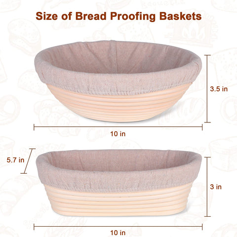 Lokeisna banneton oval 10in: versatile basket shapes for different doughs