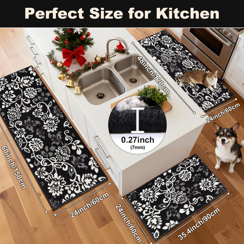 Lokhom Boho rugs non-slip backing keeps kitchen floors safely in place