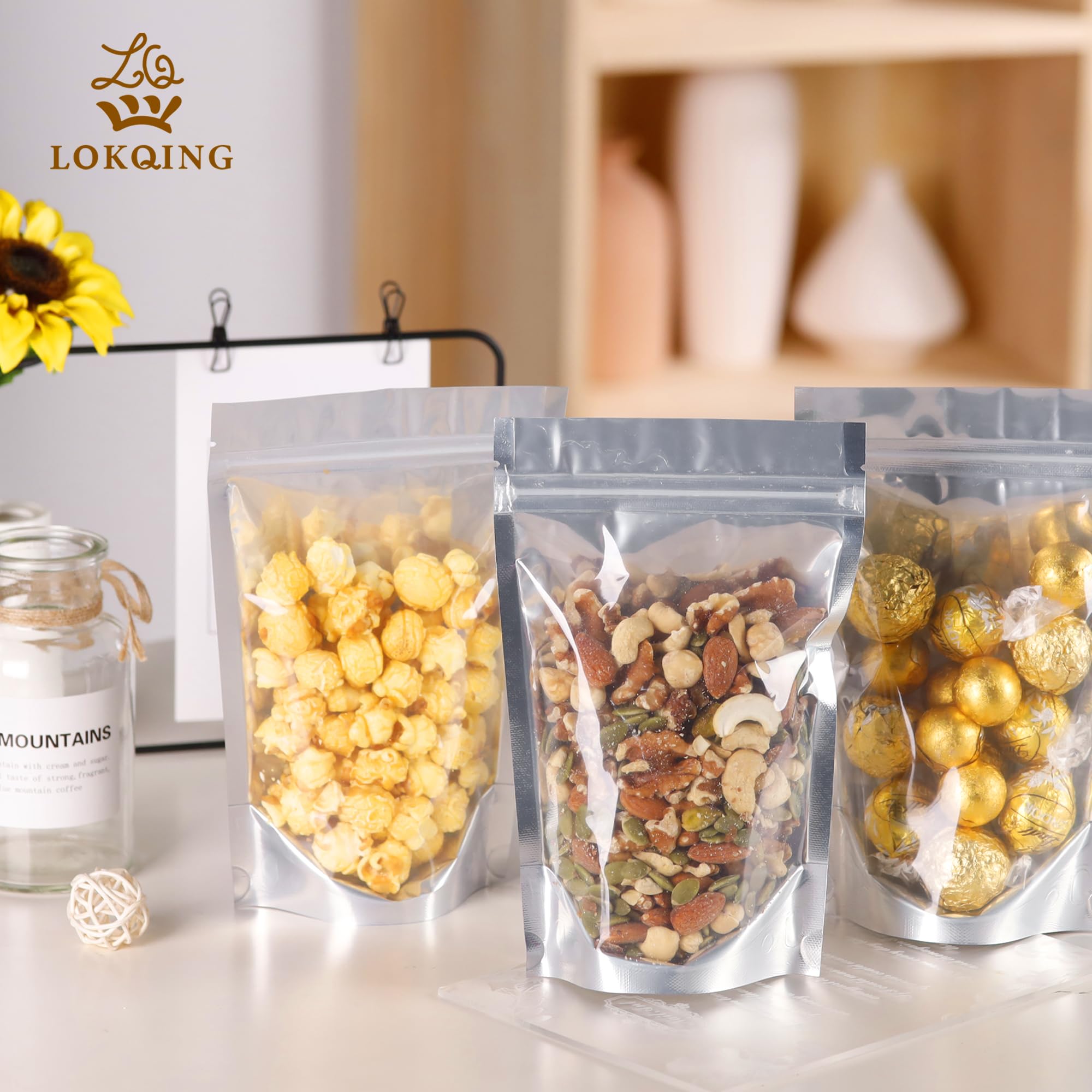 LOKQING bags with back silver foil protect contents from light and moisture.