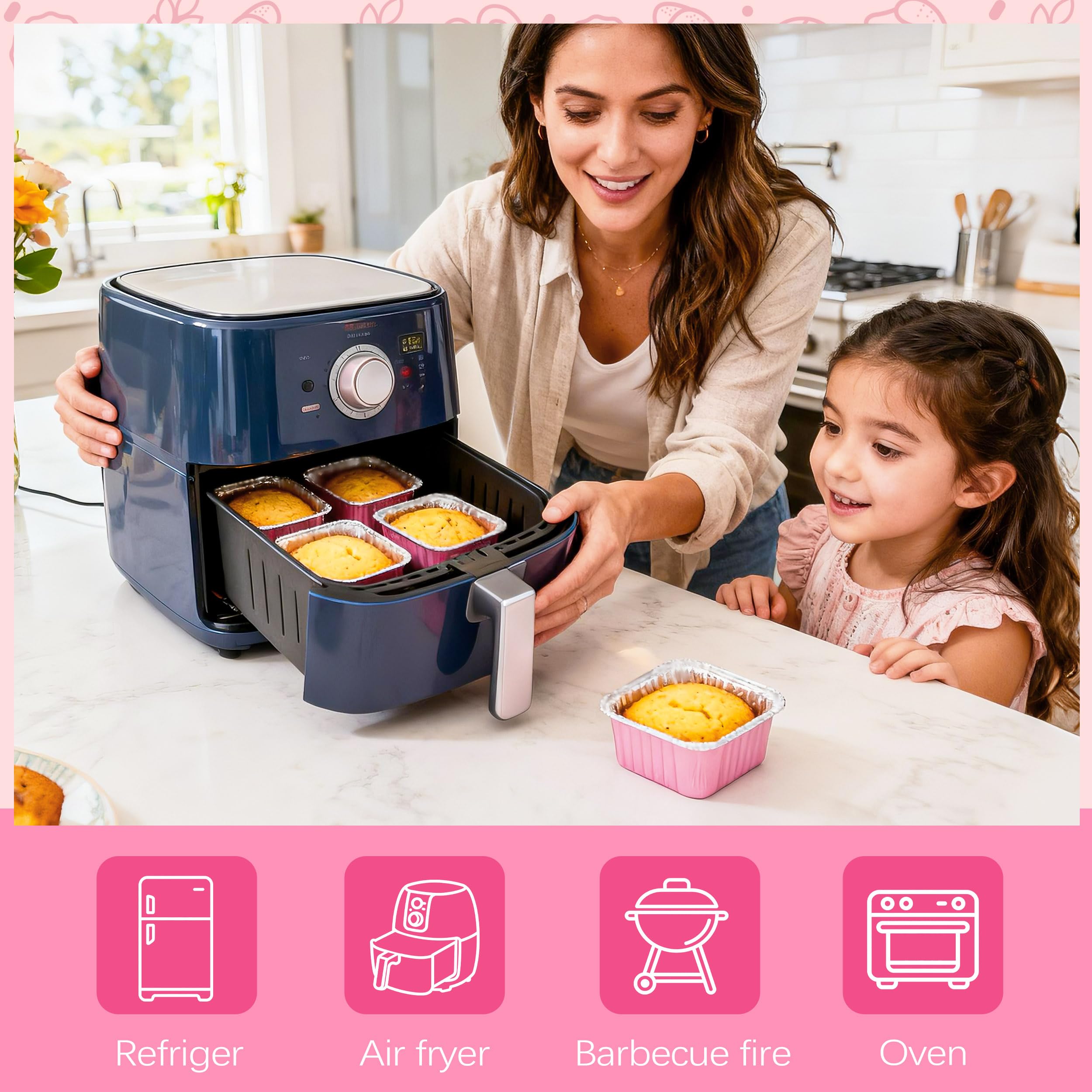 LOKQING heat-resistant cups withstand up to 536°F for versatile baking sessions.