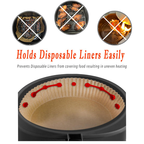 LOLDREAM silicone buckle magnet for parchment keeps liners in place during frying.