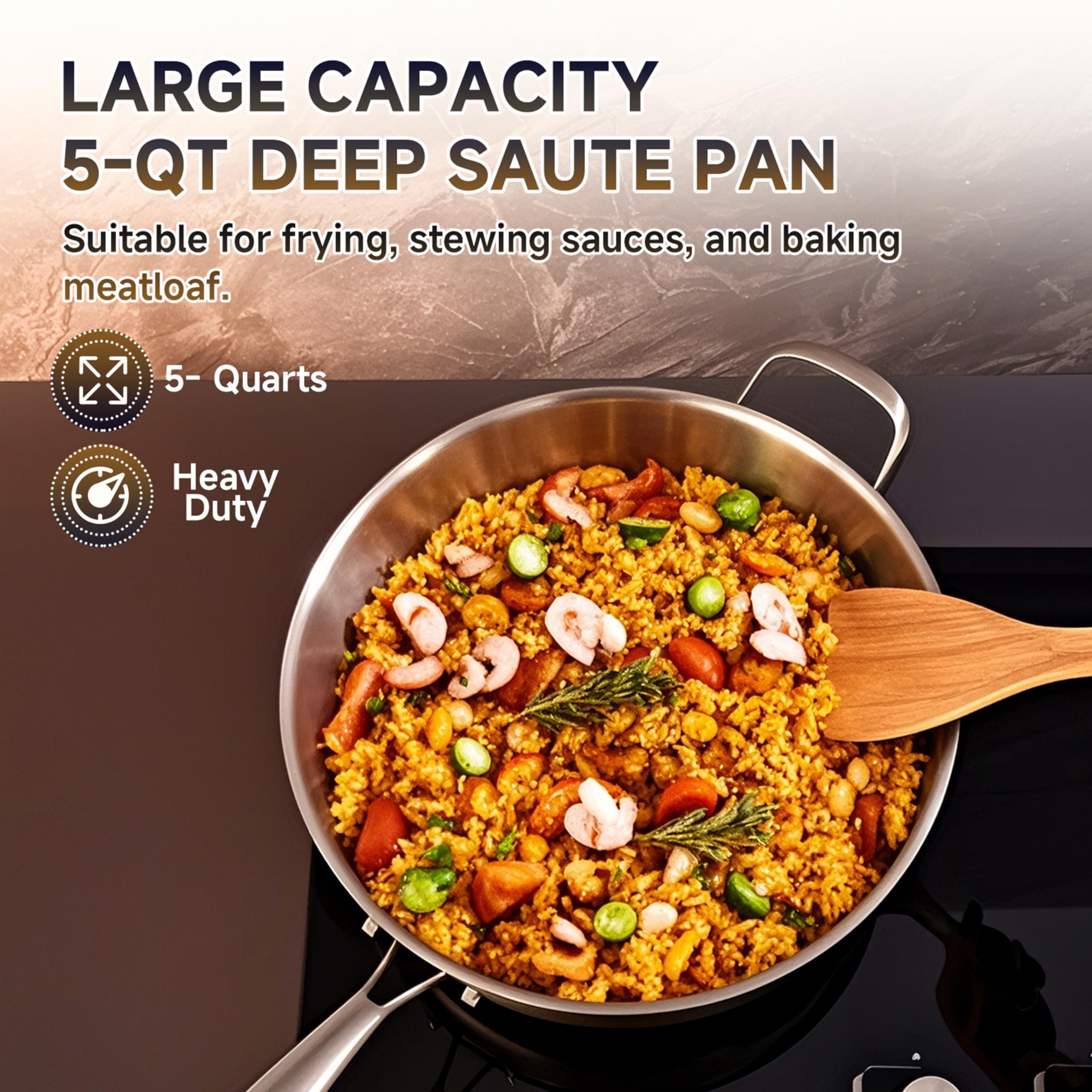 Lollykitch five-quart interior with starburst finish stays nonreactive.