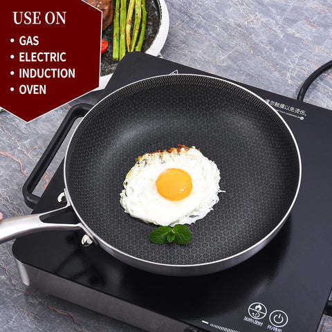LOLYKITCH 12-inch frying pan delivers even heat for family meals and steady searing.