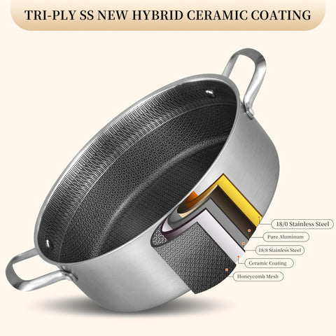 LOLYKITCH hybrid non-stick coating enables easy release when sautéing.