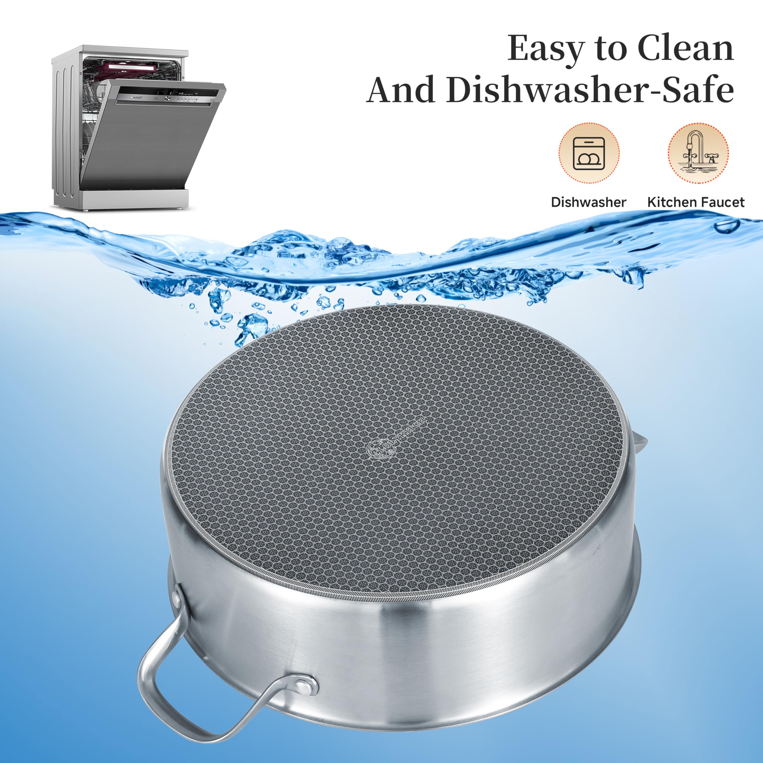 LOLYKITCH oven-safe design handles finishing dishes in the oven up to 500F.