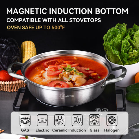 LOLykITCH cool-grip riveted handles stay cool during high-heat cooking