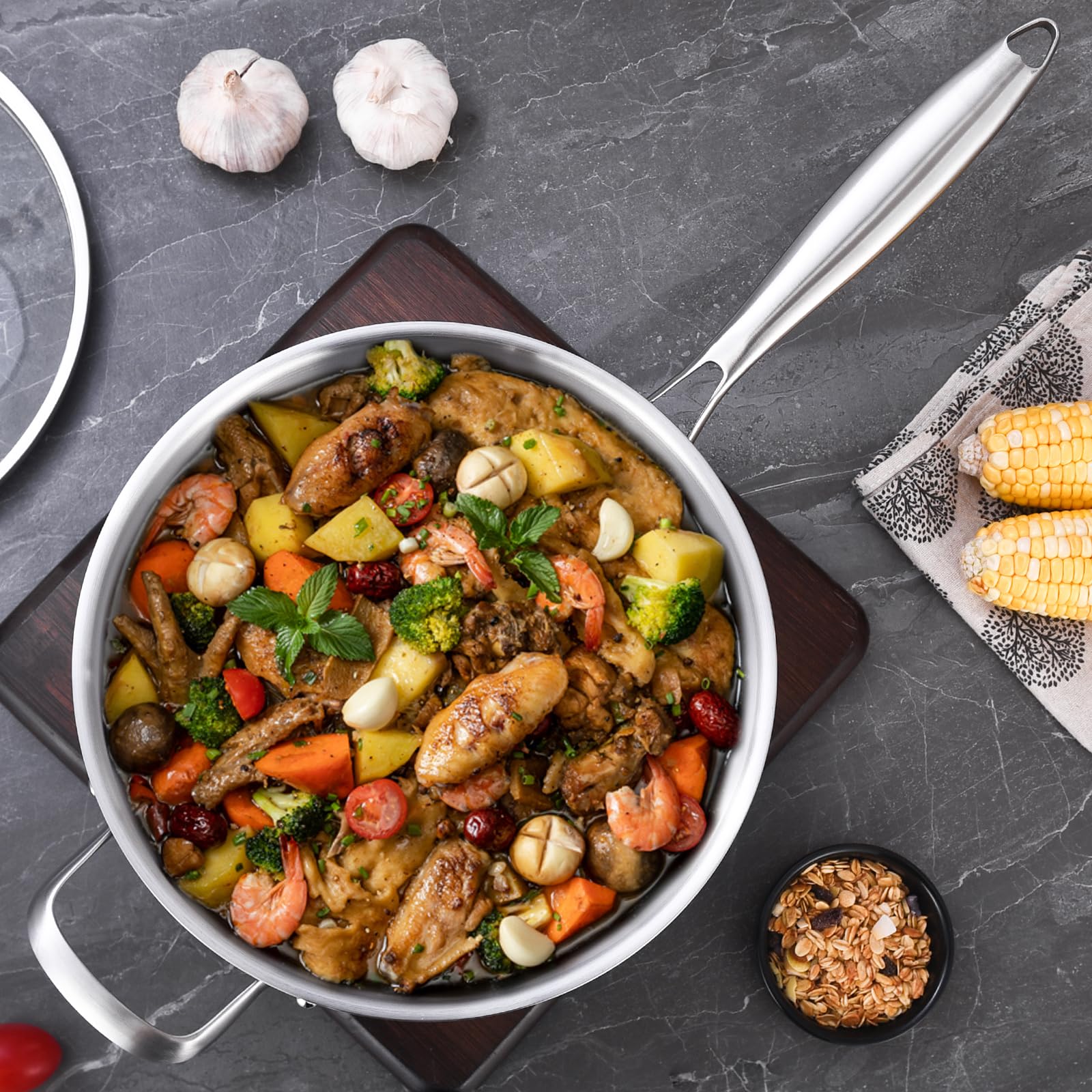 LOLYKITCH starburst surface resists reaction and cleans easily