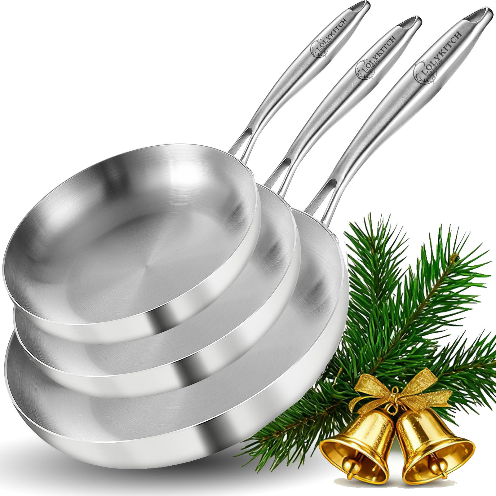 LOLYKITCH Tri-Ply 8-inch frying pan delivers even heat for quick breakfasts.