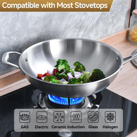 LOLYKITCH Wok detachable handle aids safe, compact storage after cooking.