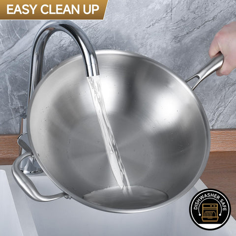 LOLYKITCH Wok is dishwasher-safe for easy cleanup.