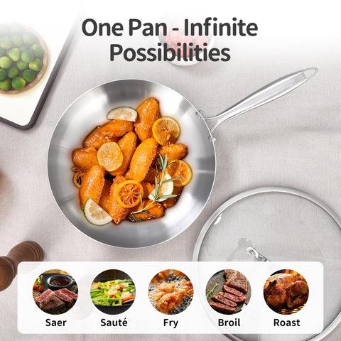 LOLYKITCH wide 10-12 inch surface supports sautéing and family meals.