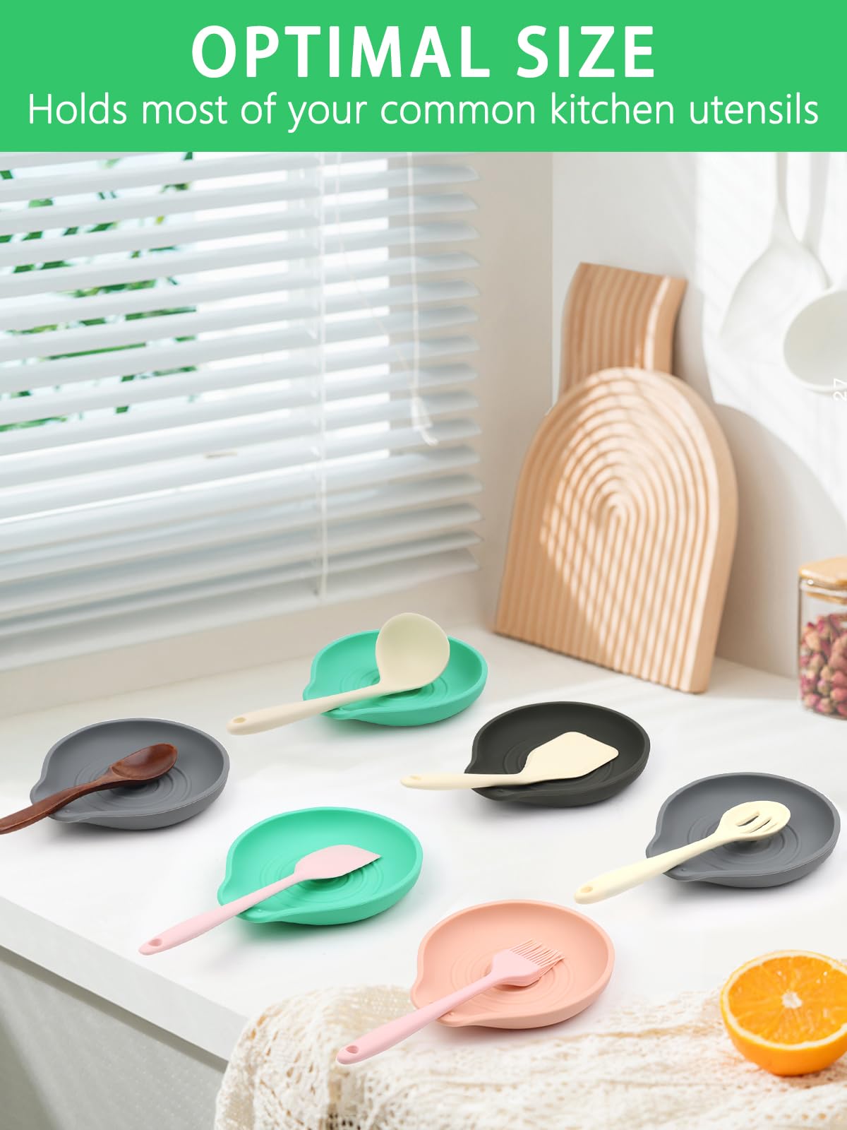 LOMILD multipurpose spoon rest doubles as a utensil holder on the counter