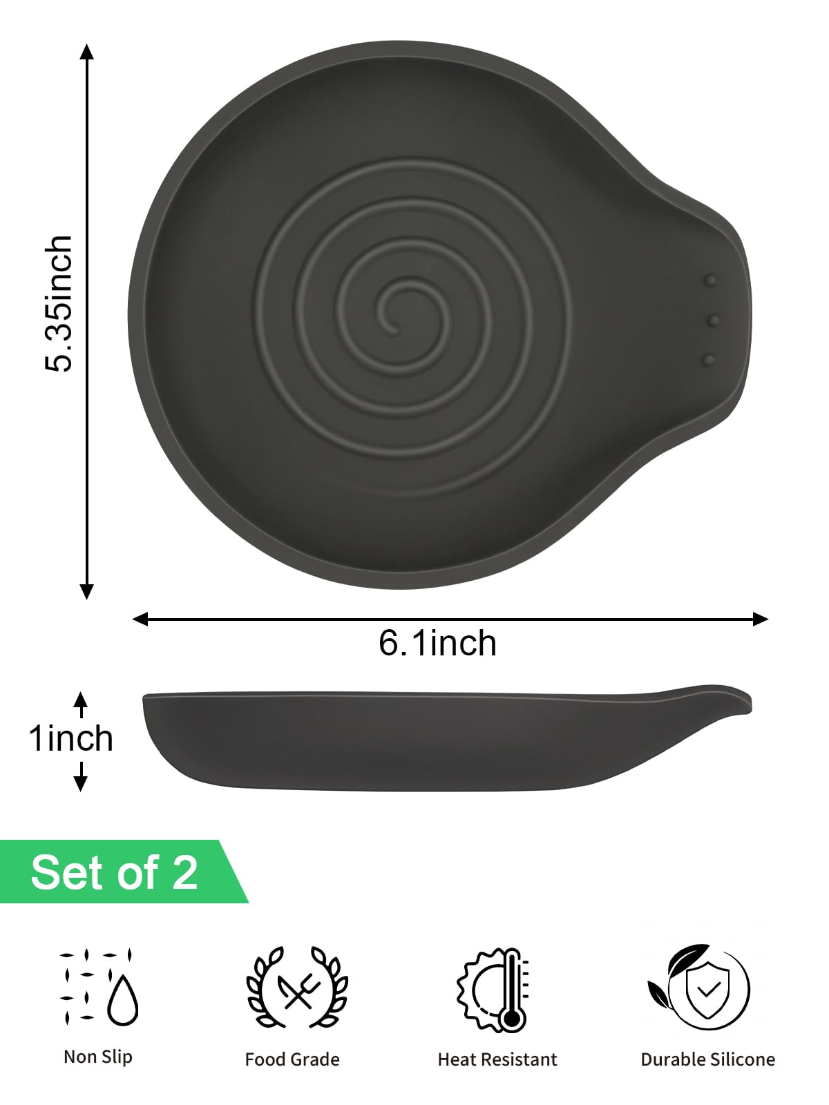 LOMILD spoon rest on stove top in black prevents drips and clutter during cooking