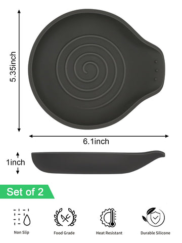 LOMILD spoon rest on stove top in black prevents drips and clutter during cooking