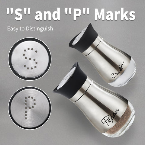 Lonffery wide-opening cap makes refilling salt or pepper easy.