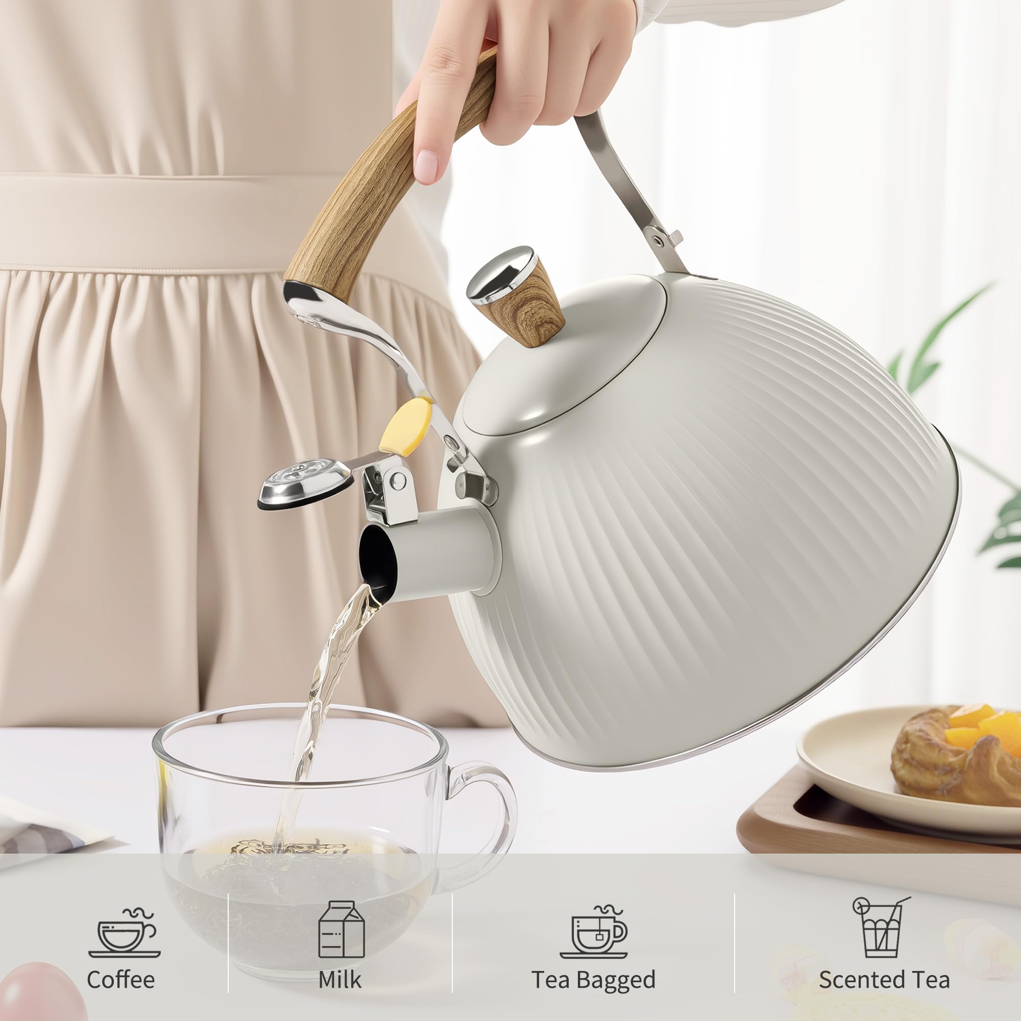 Lonffery induction compatibility enables versatile stove top use on compatible surfaces.