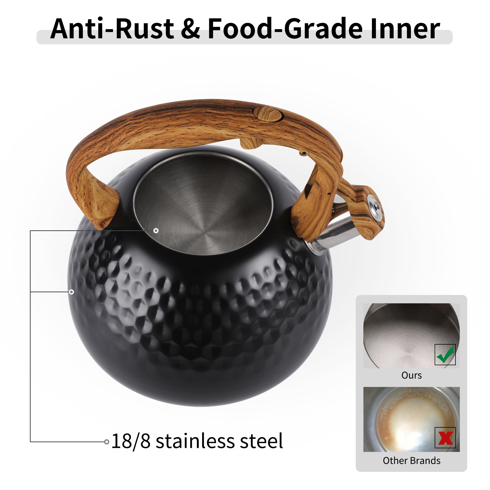 Lonffery induction-compatible base works with many stove types.