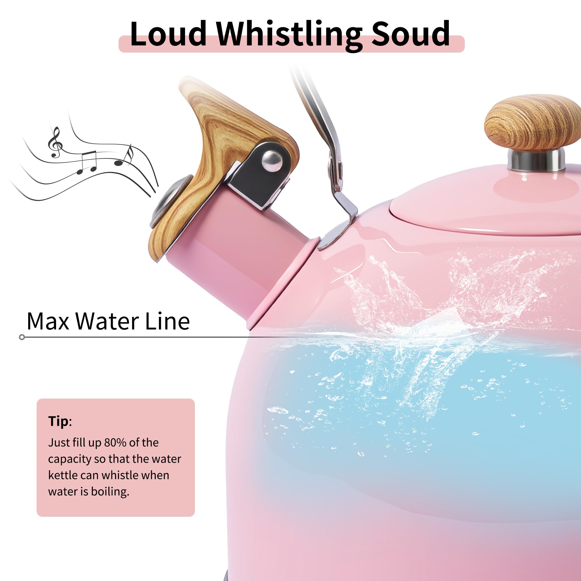 Lonffery whistle in action signaling a boil for tea readiness