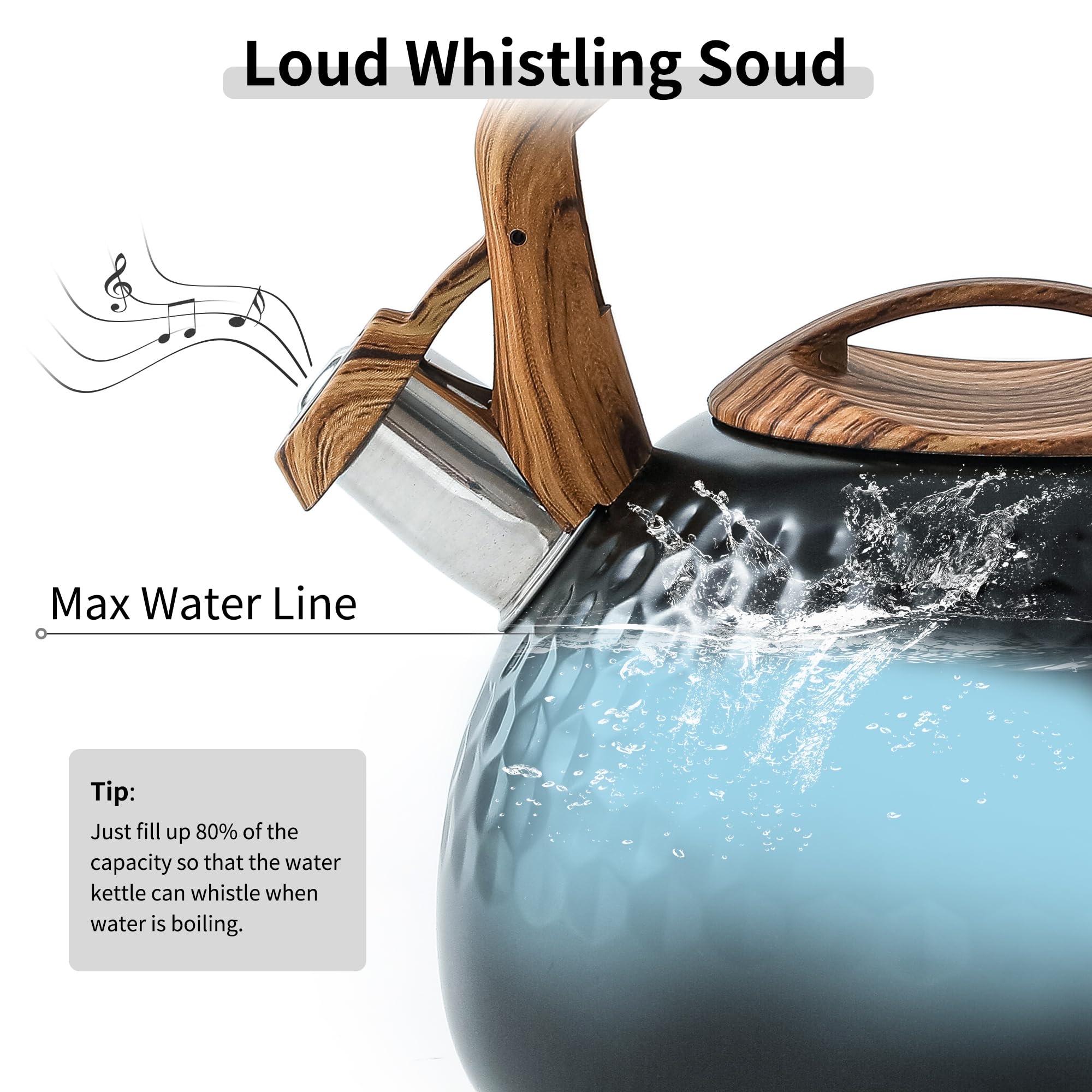 Lonffery wood-pattern handle provides comfortable grip and safe lifting.