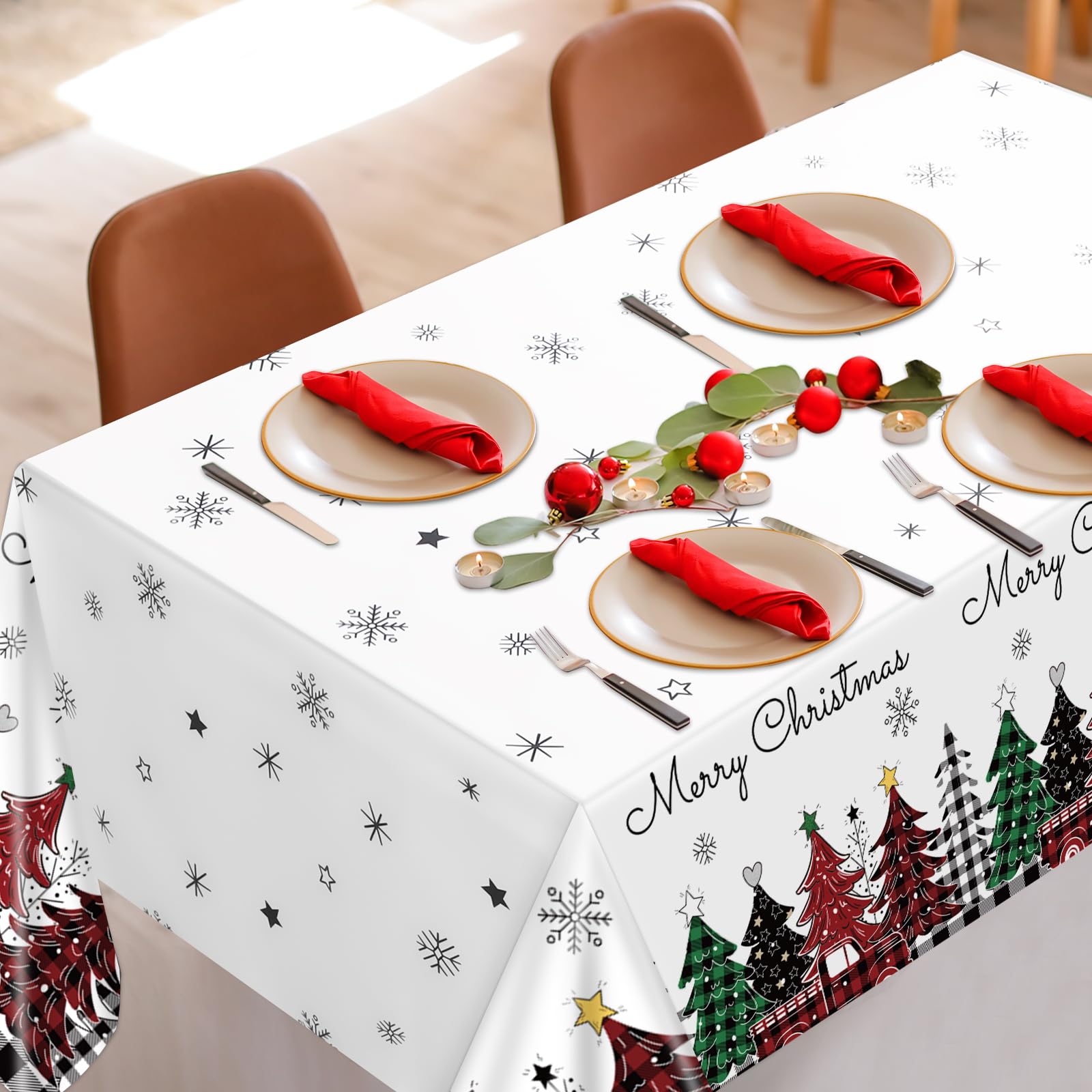 Lonfliness 108x54 inch tablecloth; wide coverage for standard tables.