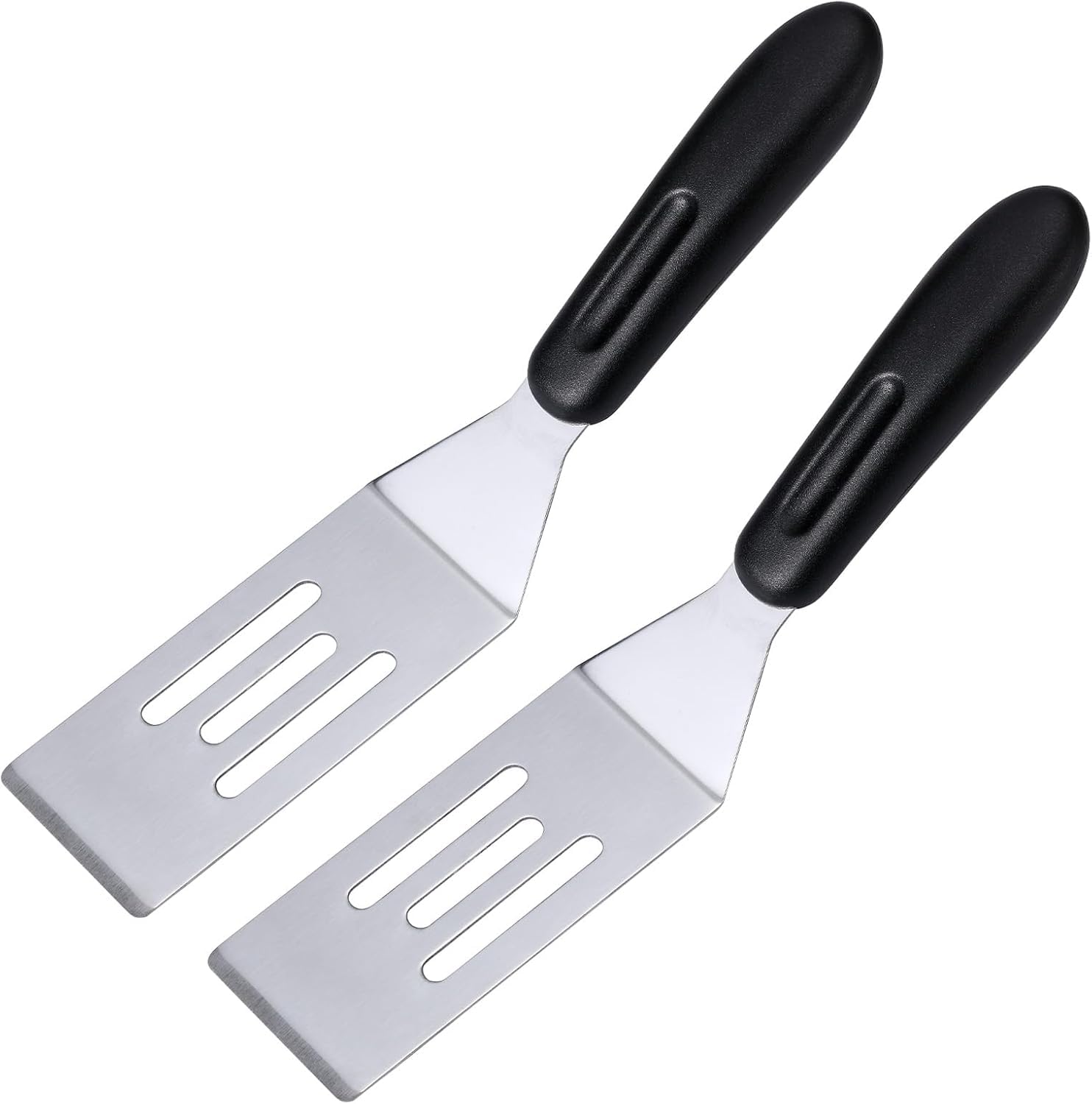 Longmann Pampered Chef mini-serving spatula blade close-up with beveled edge for precise cuts.