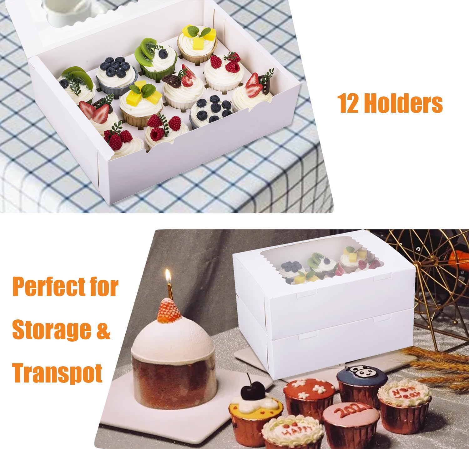 LONGTEAM cupcake boxes pre-folded for quick, easy assembly.