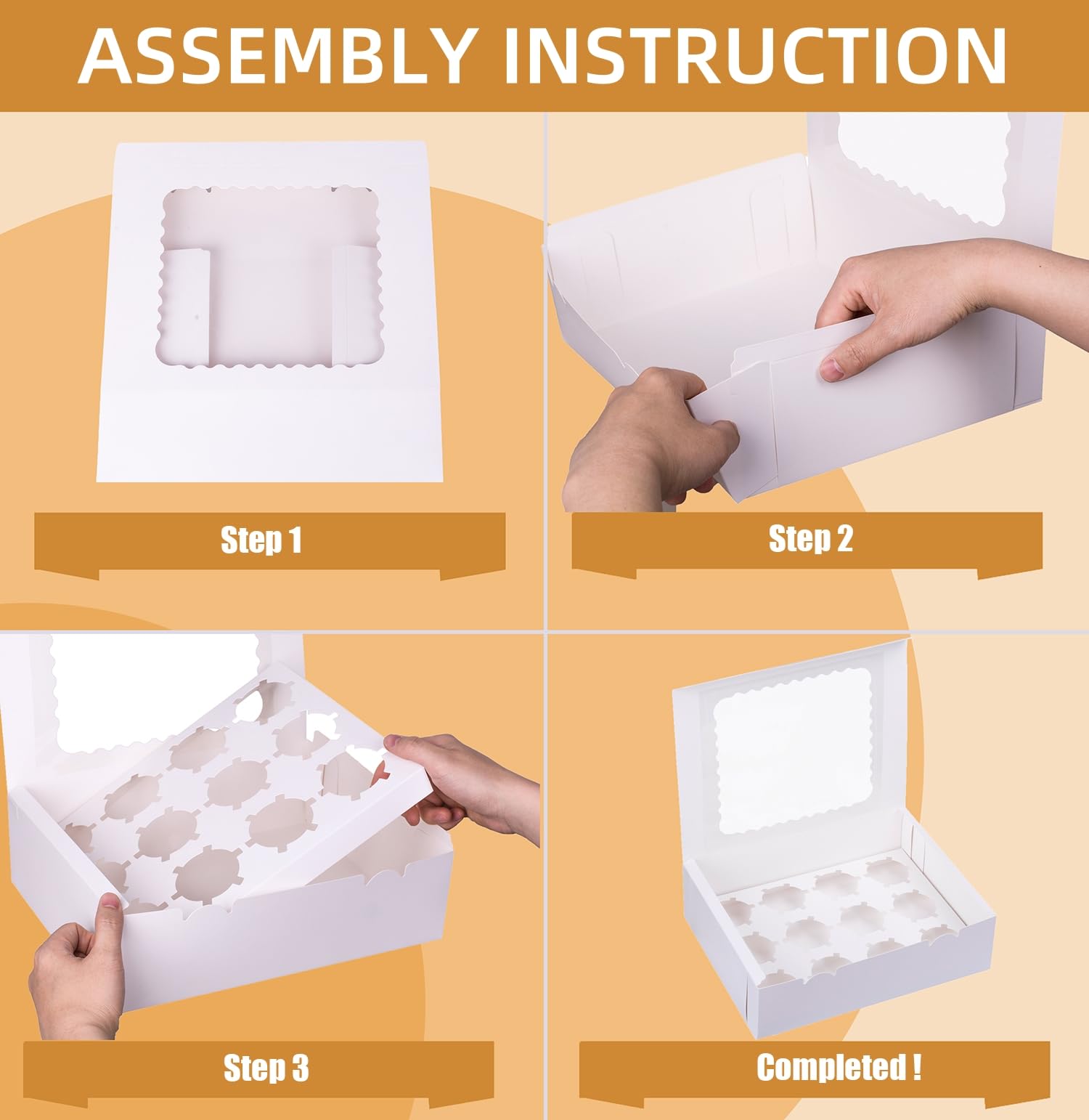 LONGTEAM cupcake boxes ideal for take-away gifts at bakeries and cafes.