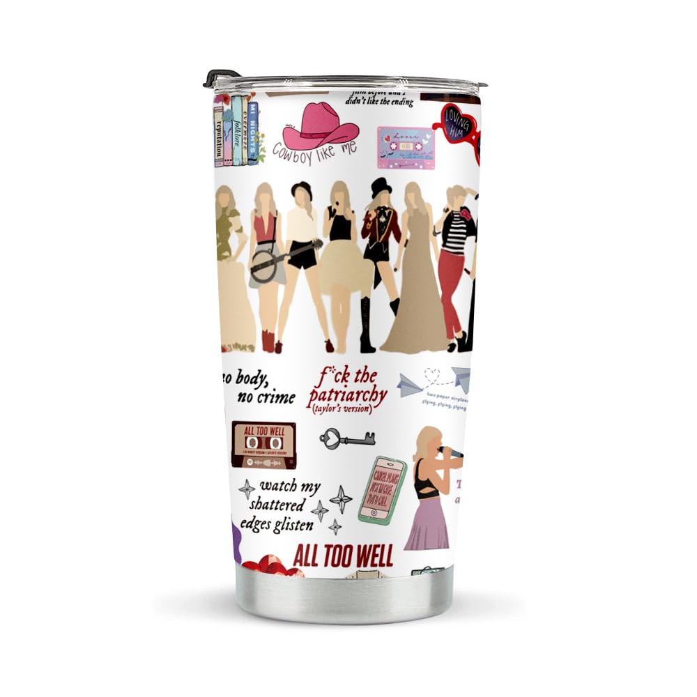 LONGXIN Singer Inspired Tumbler 20oz with lid keeps drinks cold longer.