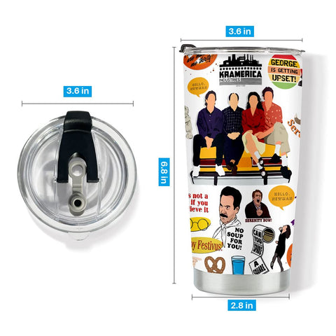 LONGXIN Vintage Movie Tumbler clear lid keeps beverages secure and spill-resistant.