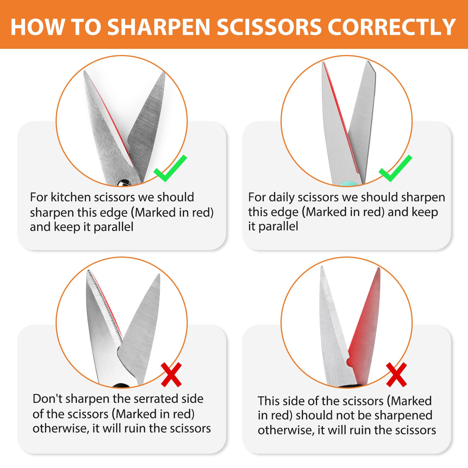 Longzon 5-stage sharpening process revives dull edges.