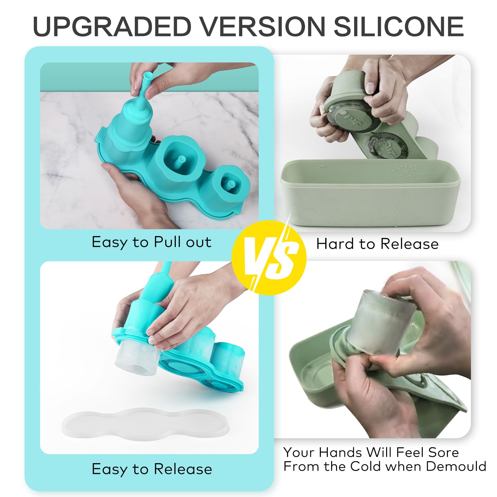 Longzon food-grade silicone tray safely creates large ice for cocktails, coffee, and whiskey