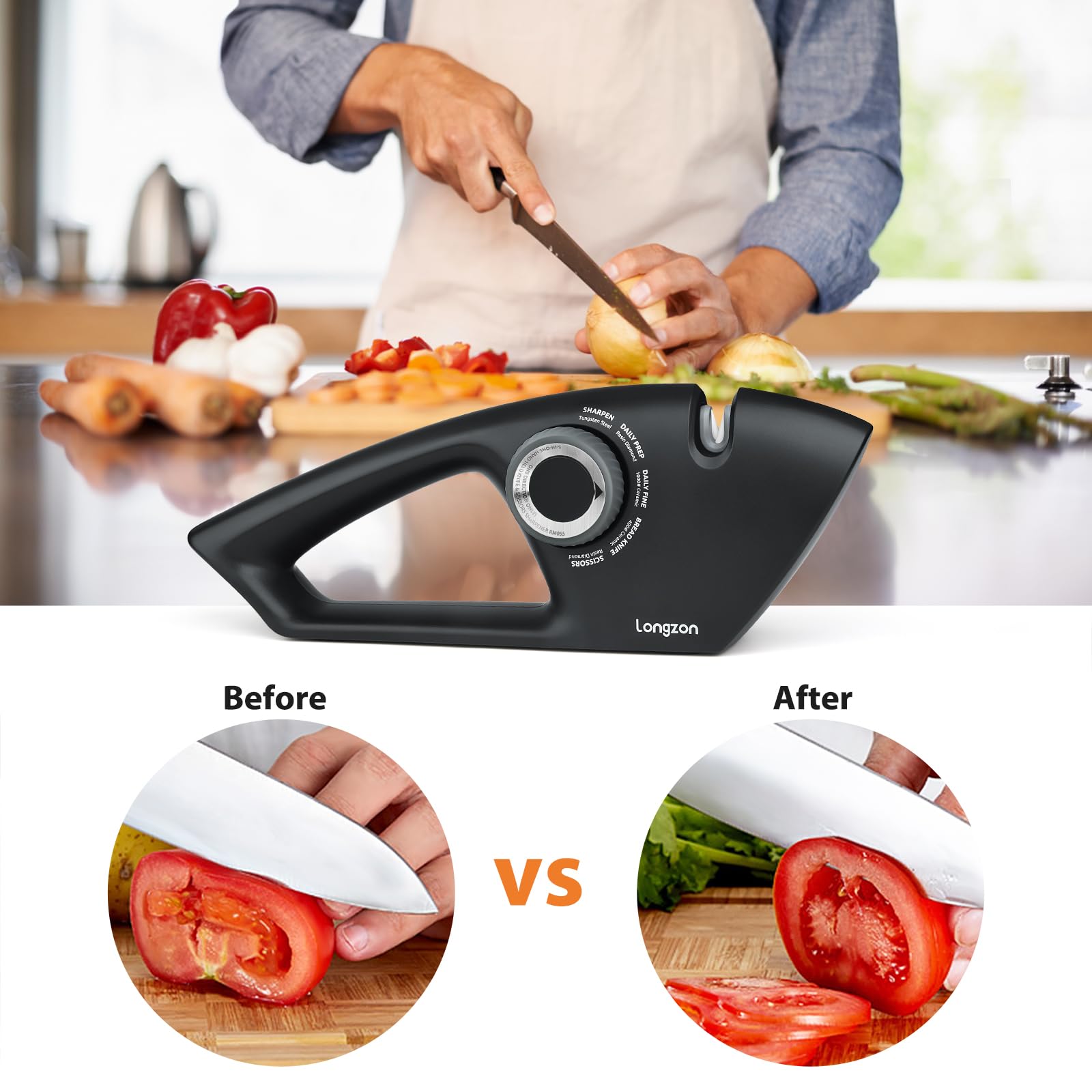 Longzon kitchen-edge restoration helps maintain blade life.