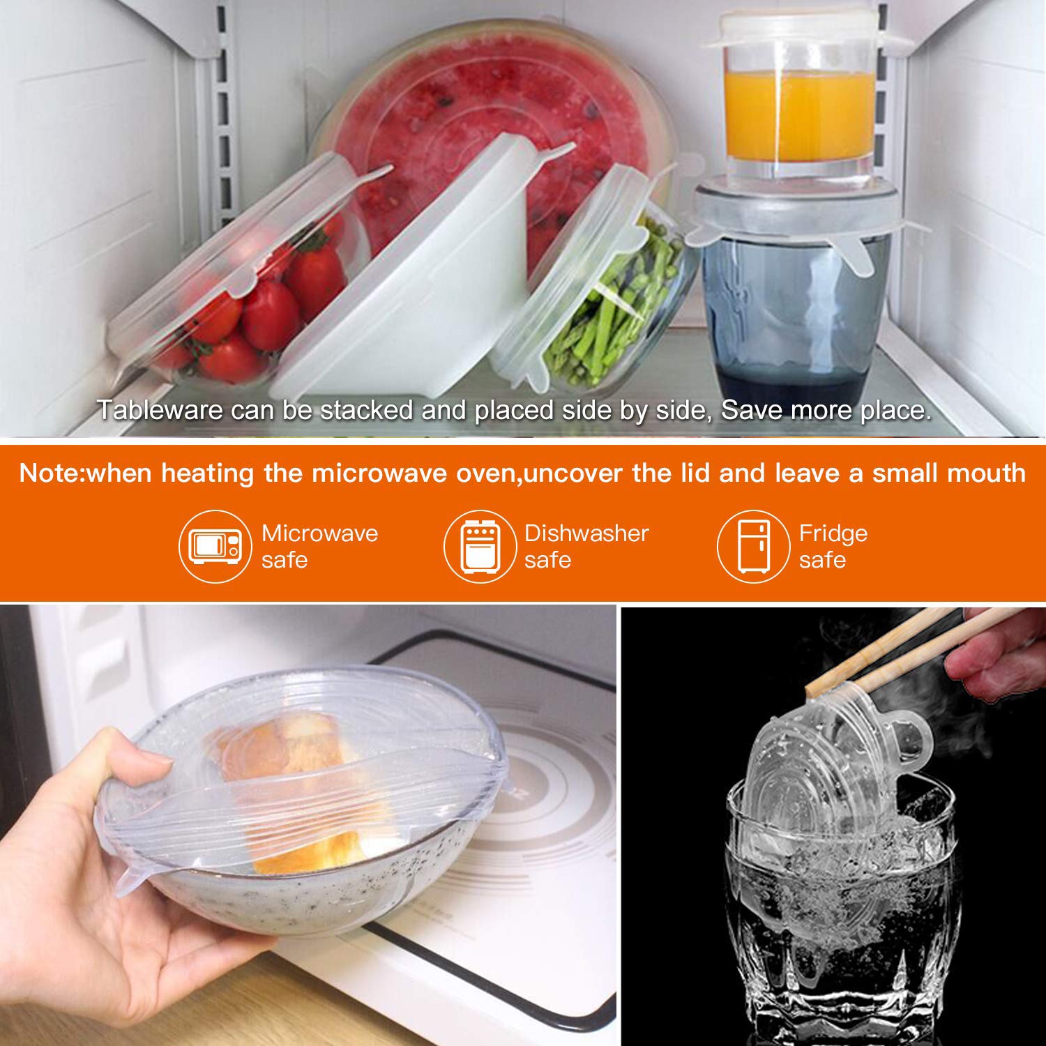 Longzon stretch lids offer easy, reusable sealing on bowls