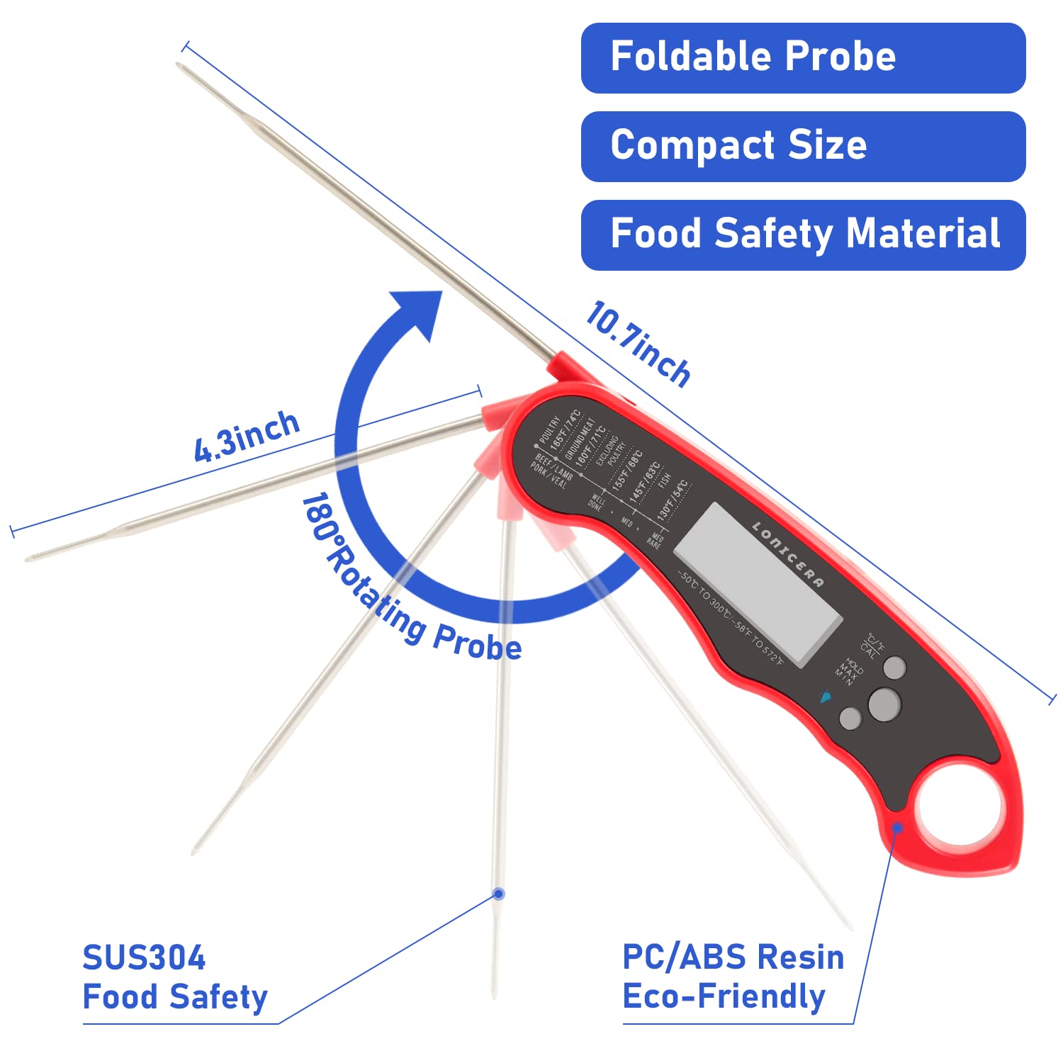LONICERA calibration-ready thermometer with ice-water method for accuracy