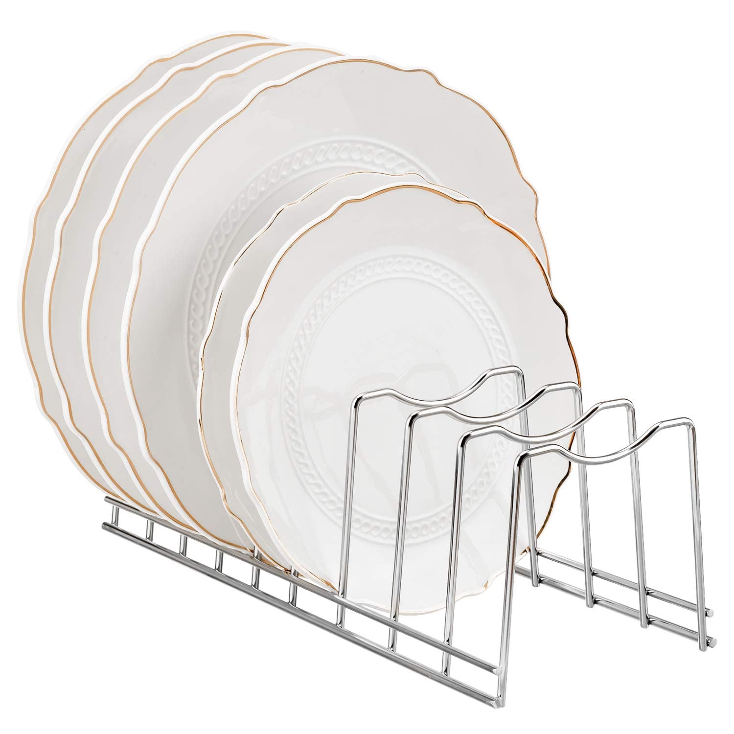 Lonpute pot lid organizer two-divider design fits diverse lids
