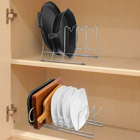 Lonpute pot lid organizer on countertop ready to use