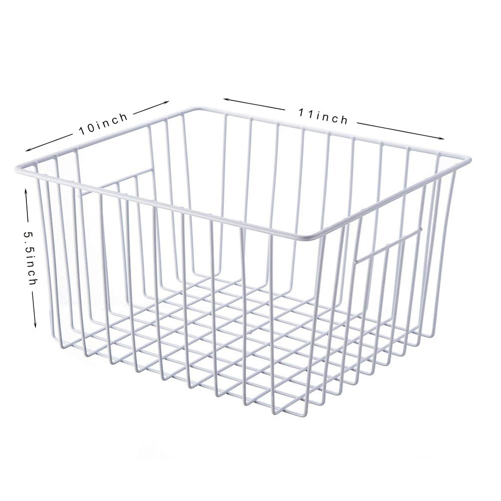 Lonpute wire storage bin with built-in handles for easy portability.