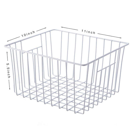 Lonpute wire storage bin with built-in handles for easy portability.