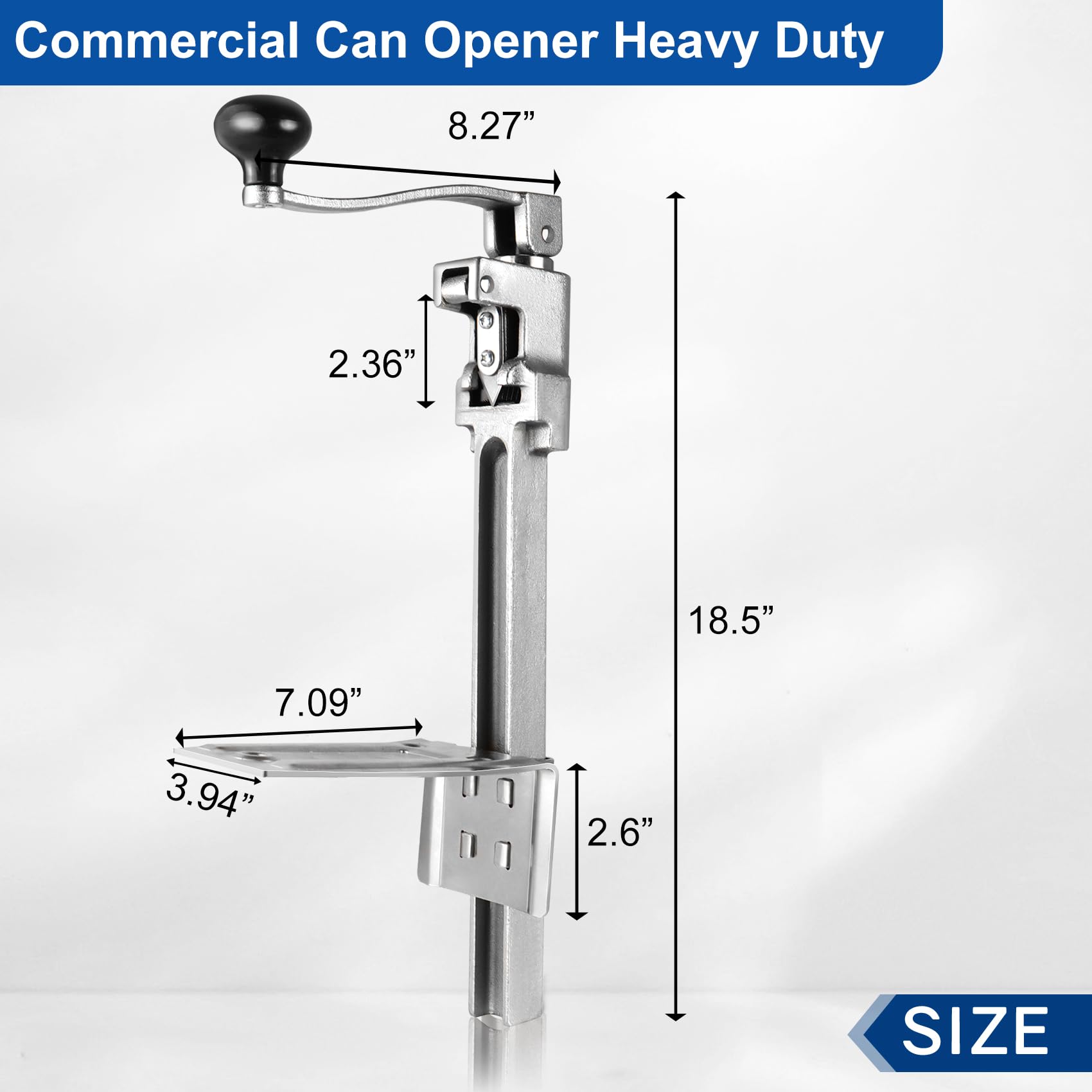 Lonsge heavy-duty can-opener with stainless-steel blade for clean cuts.
