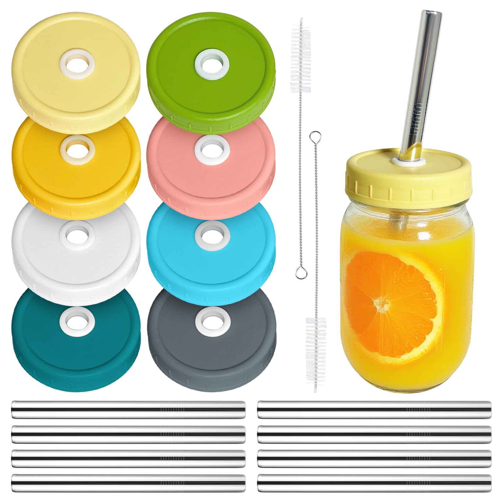 LonXFan regular mouth lids on mason jars for reusable drinks