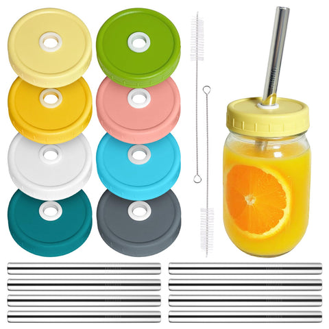 LonXFan regular mouth lids on mason jars for reusable drinks