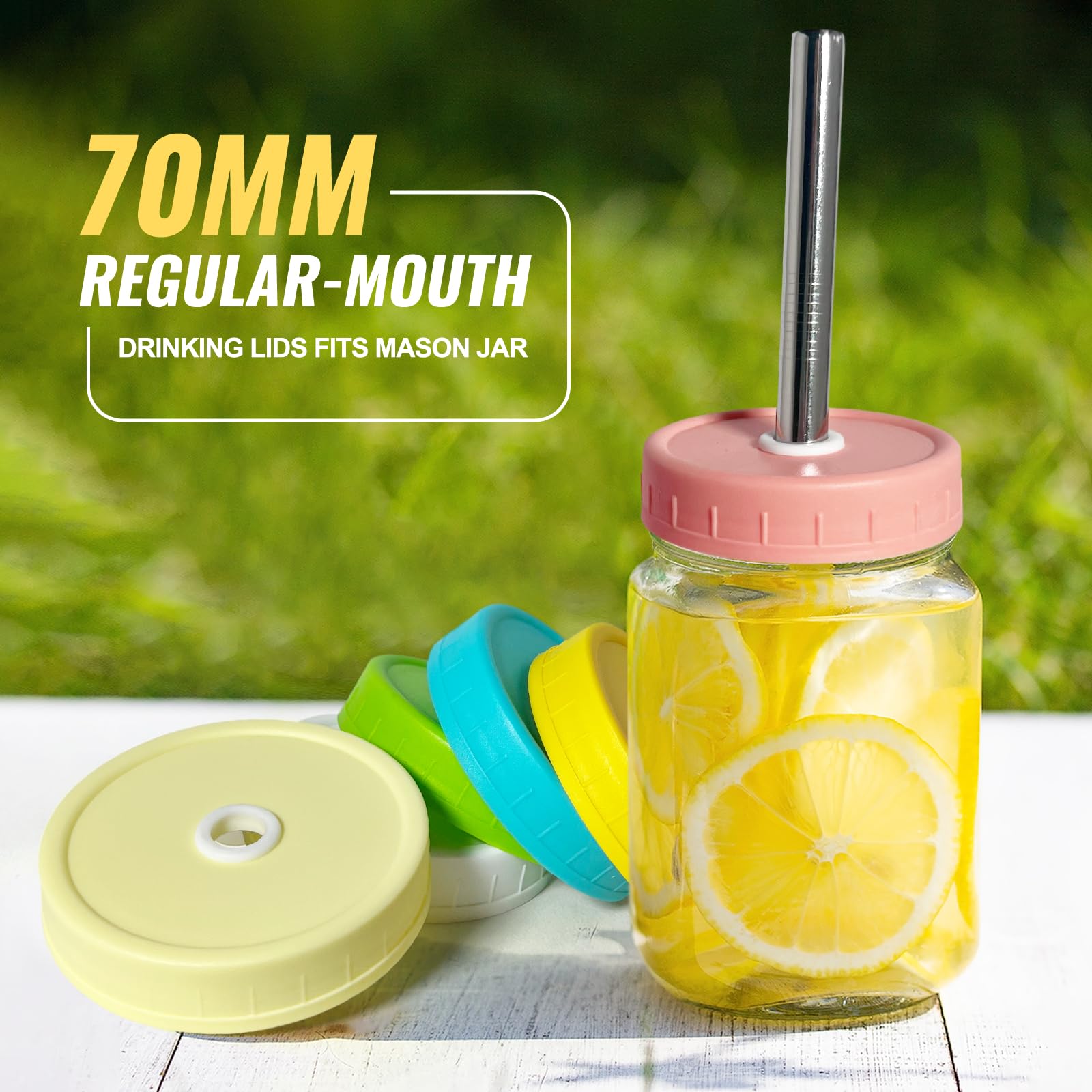 Lids convert jars into drinking cups with a large hole