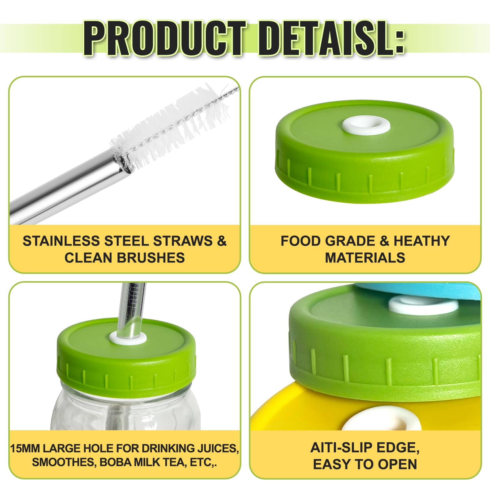 LonXFan straw brushes for quick cleaning