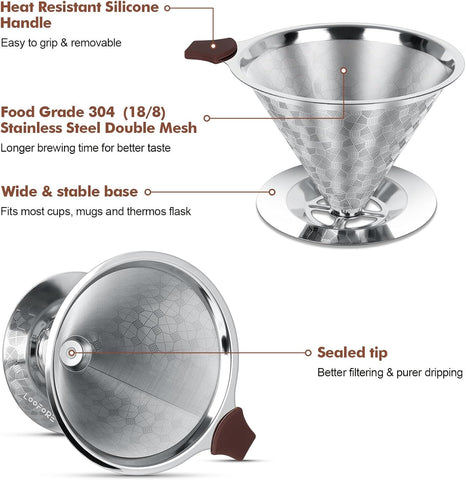 LOOFORE bottom-integrated design keeps grounds out of your cup.